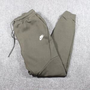 Nike Men’s Joggers Olive Green w/ White Side Stripe Logo Sweatpants M